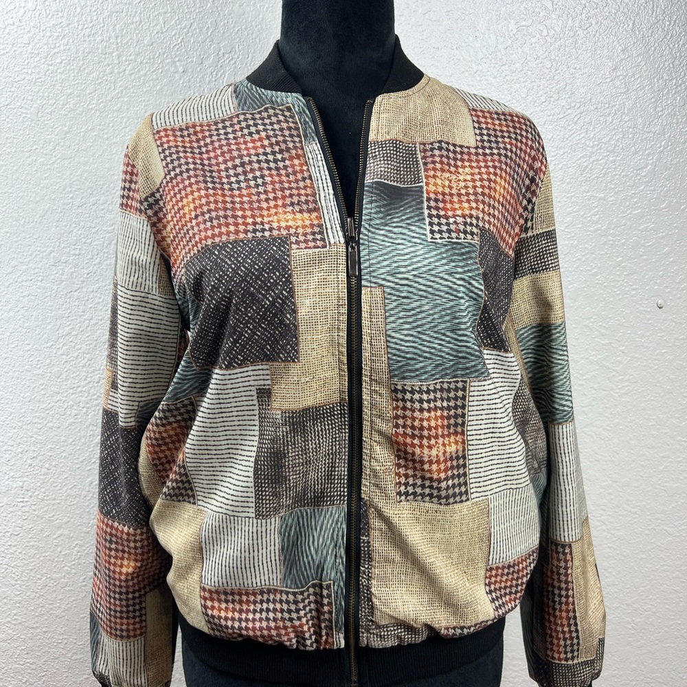 Lapis Patchwork Bomber Jacket - Multicolor Revers… - image 1